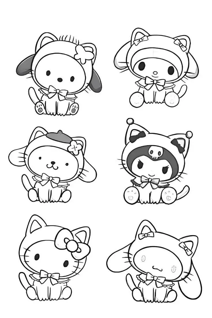 My Melody Kuromi Coloring Pages: Bộ Hình Tô Màu Kuromi Chất Lượng Cao 23