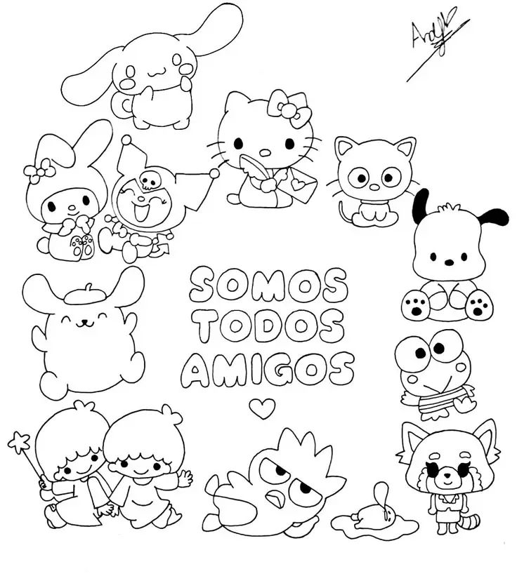 My Melody Kuromi Coloring Pages: Bộ Hình Tô Màu Kuromi Chất Lượng Cao 25
