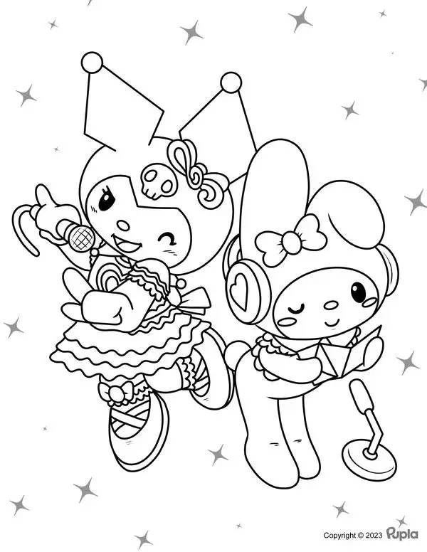 My Melody Kuromi Coloring Pages: Bộ Hình Tô Màu Kuromi Chất Lượng Cao 26