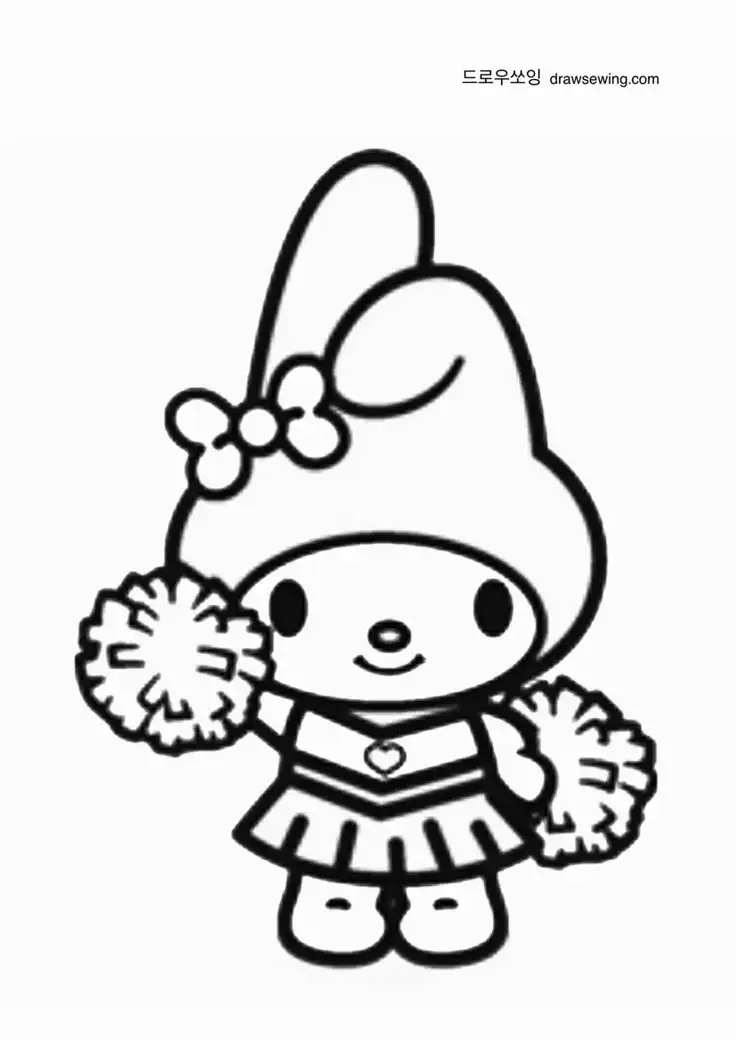 My Melody Kuromi Coloring Pages: Bộ Hình Tô Màu Kuromi Chất Lượng Cao 29
