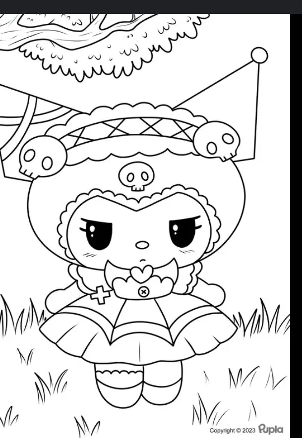 My Melody Kuromi Coloring Pages: Bộ Hình Tô Màu Kuromi Chất Lượng Cao 31