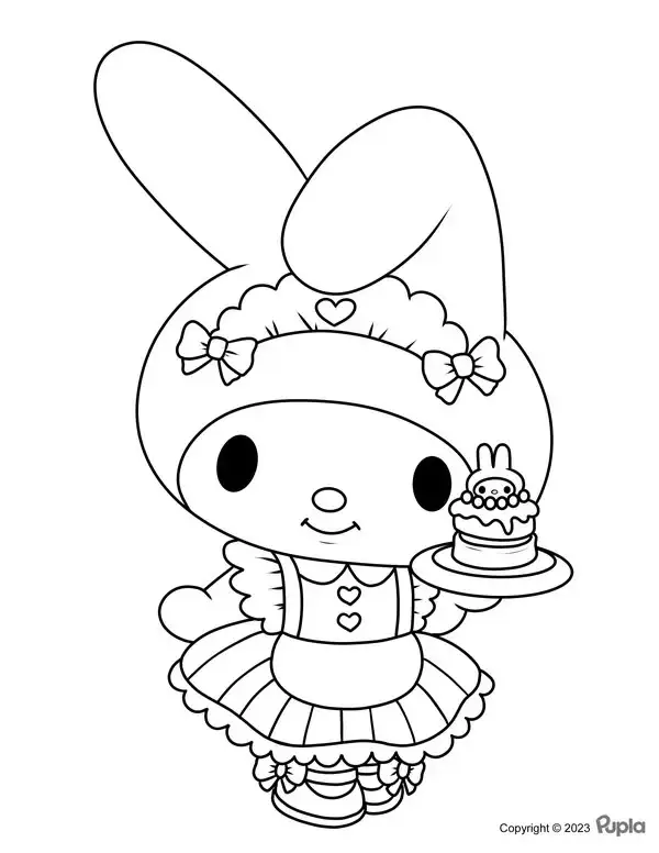 My Melody Kuromi Coloring Pages: Bộ Hình Tô Màu Kuromi Chất Lượng Cao 35