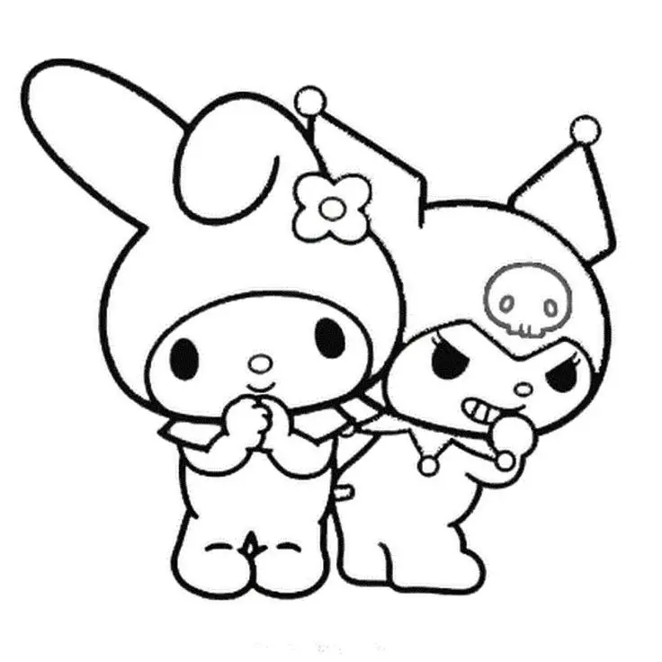 My Melody Kuromi Coloring Pages: Bộ Hình Tô Màu Kuromi Chất Lượng Cao 36