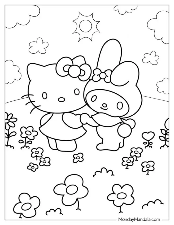 My Melody Kuromi Coloring Pages: Bộ Hình Tô Màu Kuromi Chất Lượng Cao 37