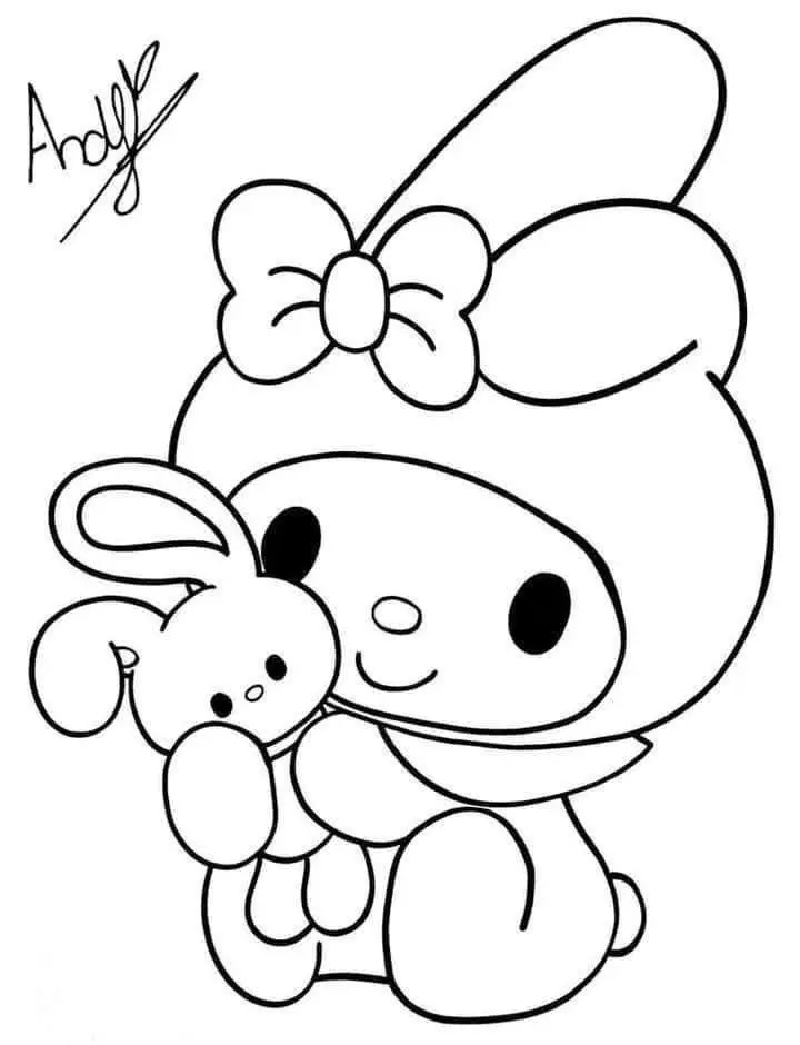 My Melody Kuromi Coloring Pages: Bộ Hình Tô Màu Kuromi Chất Lượng Cao 41