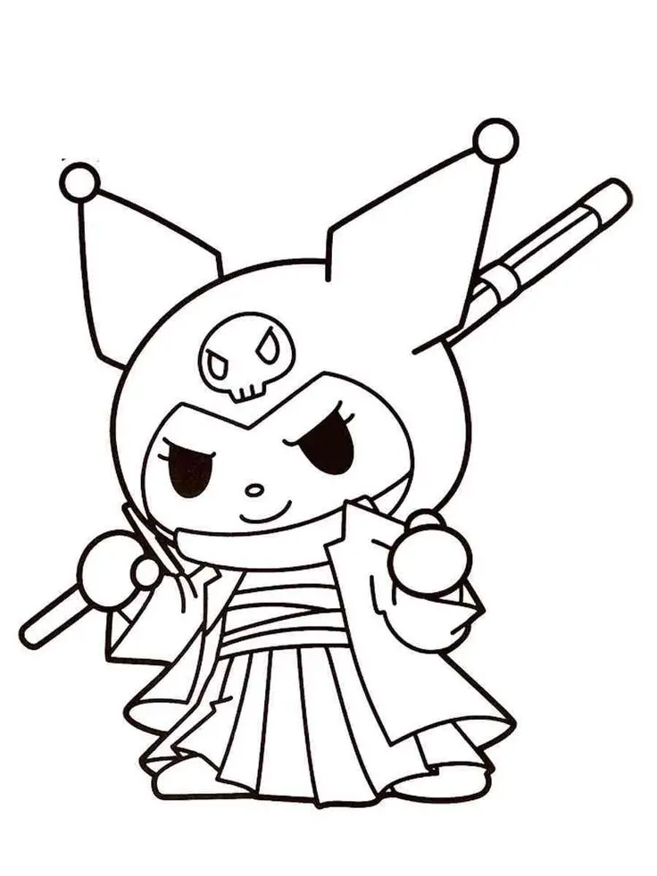 My Melody Kuromi Coloring Pages: Bộ Hình Tô Màu Kuromi Chất Lượng Cao 42