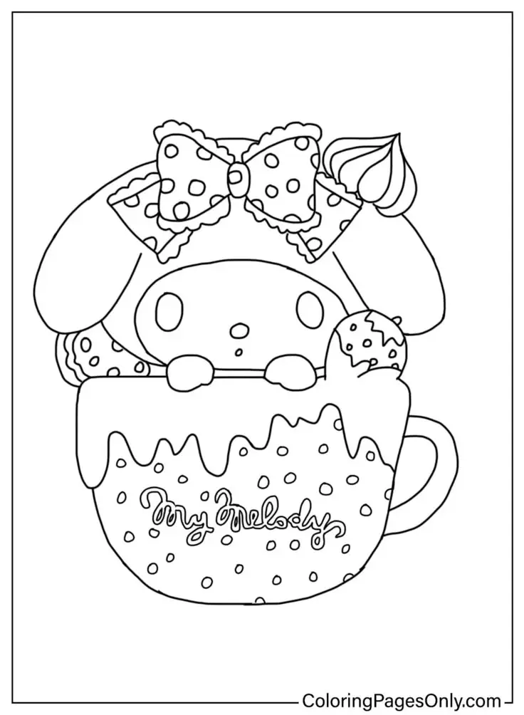 My Melody Kuromi Coloring Pages: Bộ Hình Tô Màu Kuromi Chất Lượng Cao 43