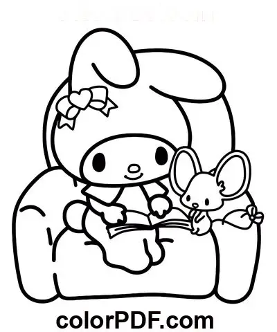 My Melody Kuromi Coloring Pages: Bộ Hình Tô Màu Kuromi Chất Lượng Cao 44