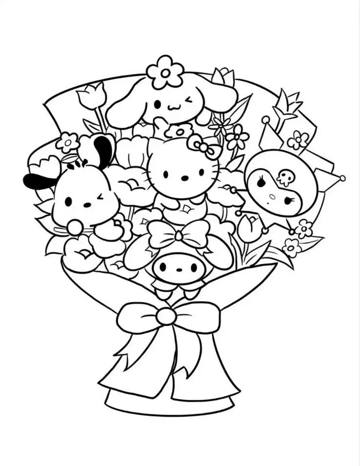 My Melody Kuromi Coloring Pages: Bộ Hình Tô Màu Kuromi Chất Lượng Cao 48