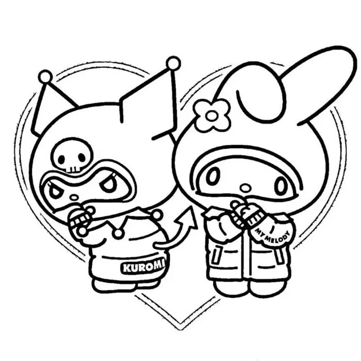 My Melody Kuromi Coloring Pages: Bộ Hình Tô Màu Kuromi Chất Lượng Cao 52