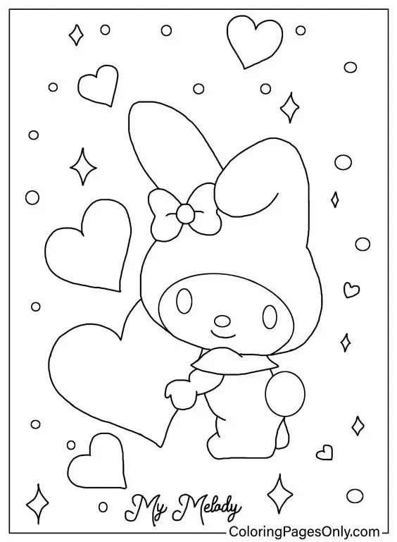My Melody Kuromi Coloring Pages: Bộ Hình Tô Màu Kuromi Chất Lượng Cao 53