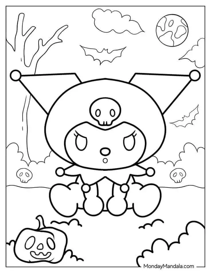 My Melody Kuromi Coloring Pages: Bộ Hình Tô Màu Kuromi Chất Lượng Cao 55