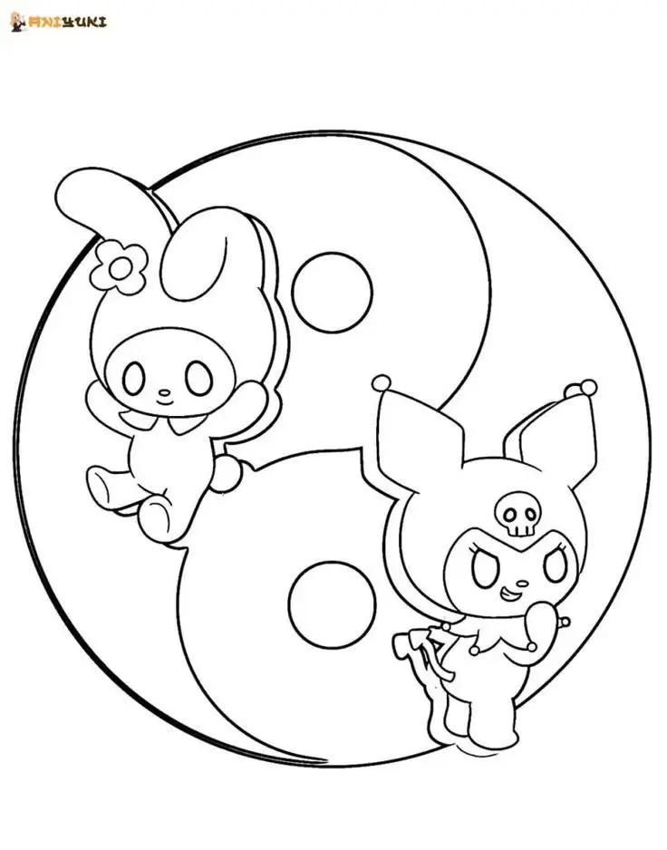 My Melody Kuromi Coloring Pages: Bộ Hình Tô Màu Kuromi Chất Lượng Cao 58