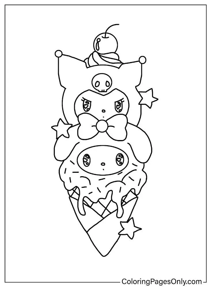My Melody Kuromi Coloring Pages: Bộ Hình Tô Màu Kuromi Chất Lượng Cao 59