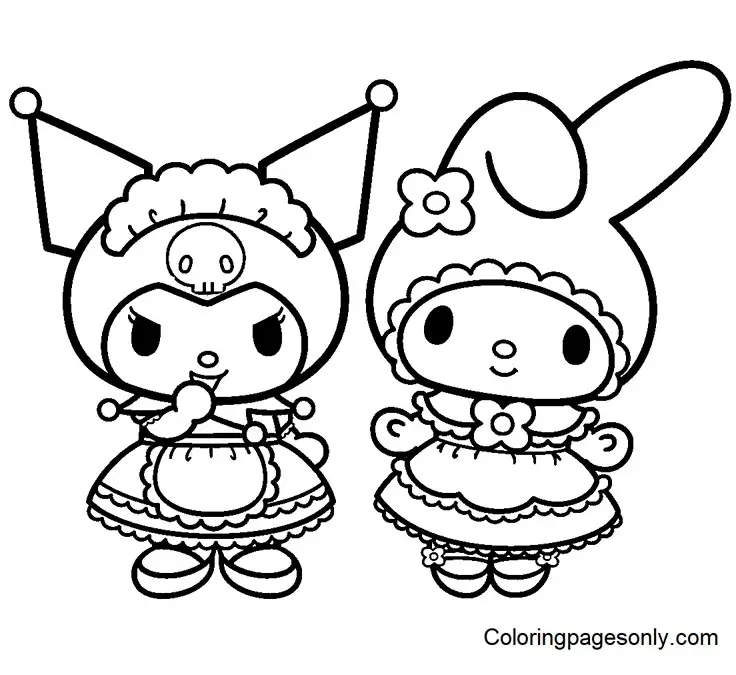 My Melody Kuromi Coloring Pages: Bộ Hình Tô Màu Kuromi Chất Lượng Cao 61