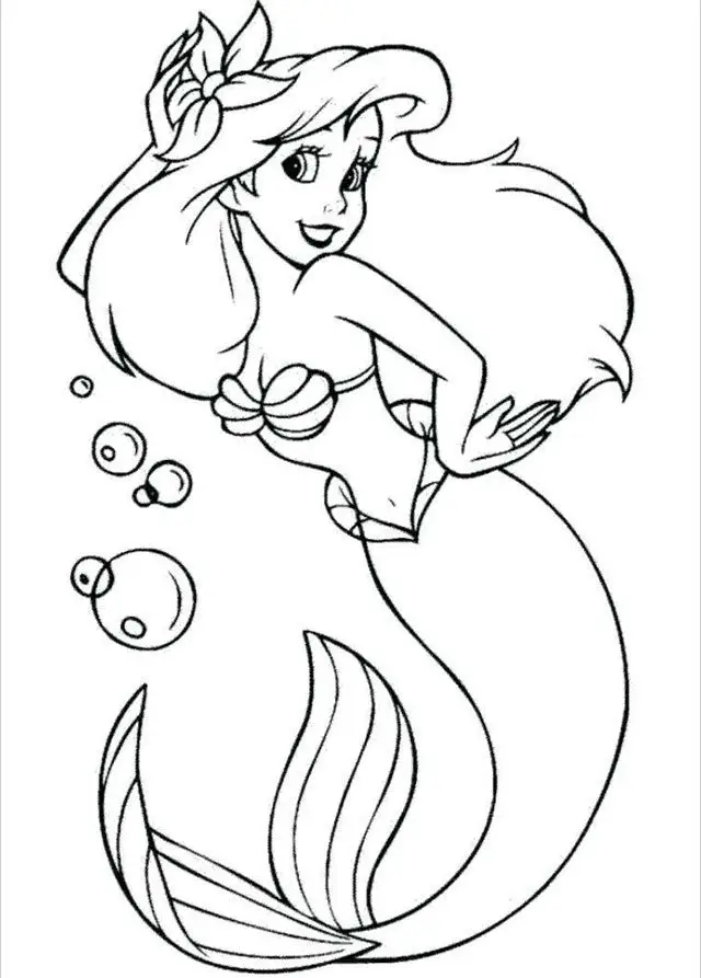 Nàng tiên cá tô màu: Hình ảnh tuyệt đẹp cho bé thỏa sức sáng tạo 1