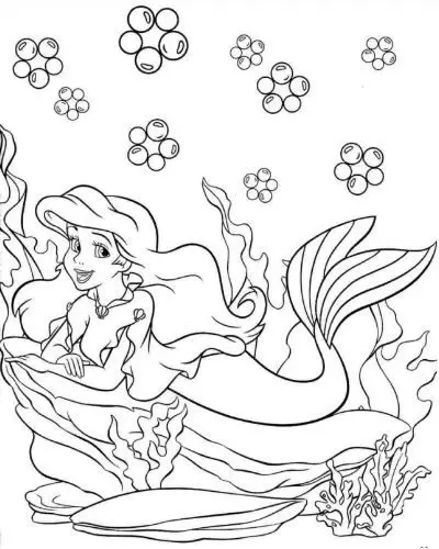 Nàng tiên cá tô màu: Hình ảnh tuyệt đẹp cho bé thỏa sức sáng tạo 21