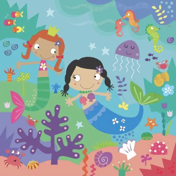 Nàng tiên cá tô màu: Hình ảnh tuyệt đẹp cho bé thỏa sức sáng tạo 34