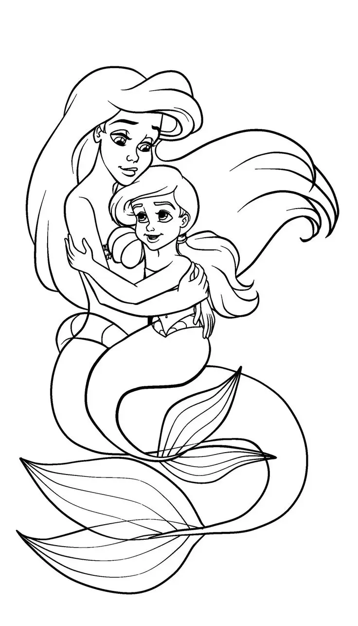 Nàng tiên cá tô màu: Hình ảnh tuyệt đẹp cho bé thỏa sức sáng tạo 51