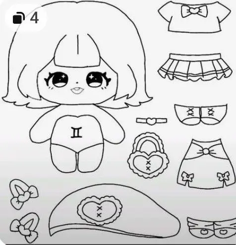 Paper doll tranh tô màu búp bê giấy: Sáng tạo không giới hạn 5