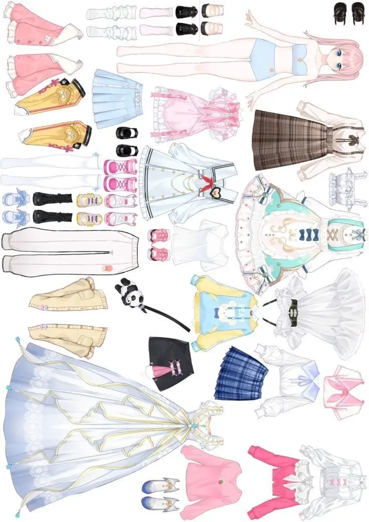 Paper doll tranh tô màu búp bê giấy: Sáng tạo không giới hạn 10