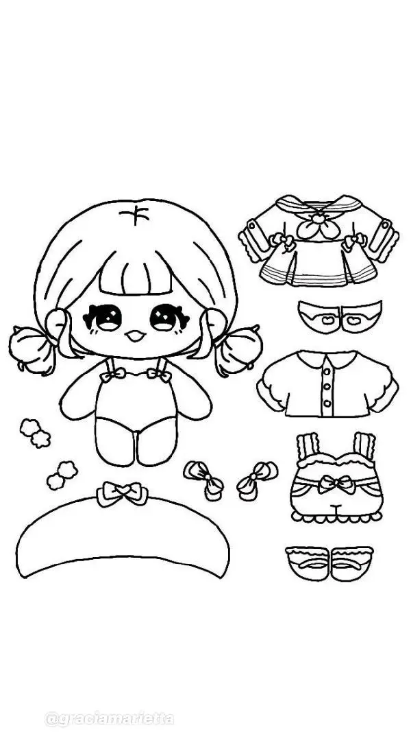 Paper doll tranh tô màu búp bê giấy: Sáng tạo không giới hạn 22
