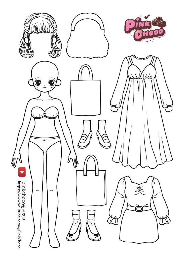 Paper doll tranh tô màu búp bê giấy: Sáng tạo không giới hạn 42
