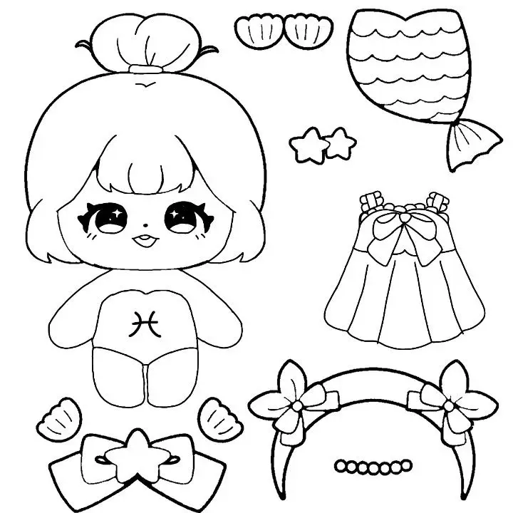 Paper doll tranh tô màu búp bê giấy: Sáng tạo không giới hạn 67