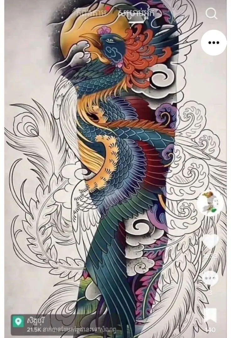 Hình Xăm Phượng Hoàng Lửa: Biểu Tượng Quyền Lực và Quyến Rũ 16