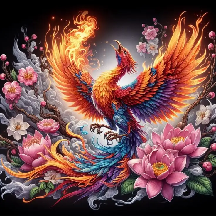 Hình Xăm Phượng Hoàng Lửa: Biểu Tượng Quyền Lực và Quyến Rũ 18