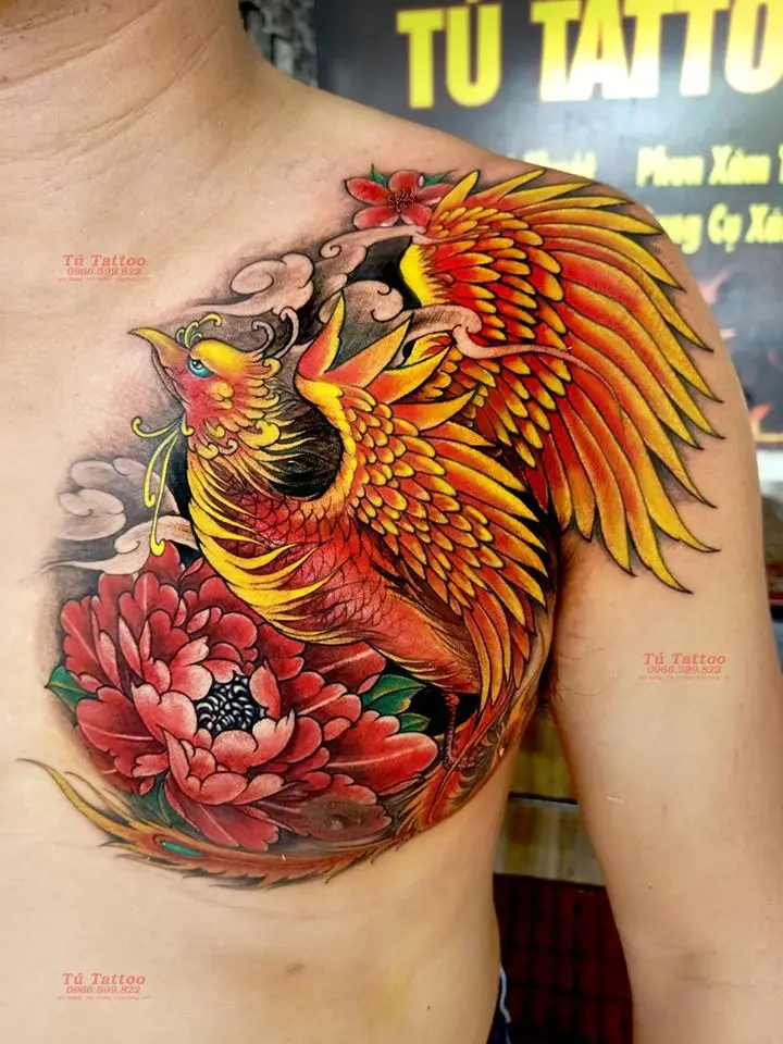 Hình Xăm Phượng Hoàng Lửa: Biểu Tượng Quyền Lực và Quyến Rũ 23
