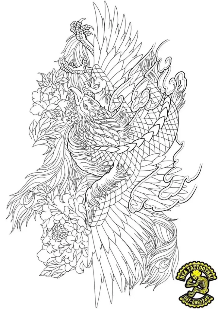 Hình Xăm Phượng Hoàng Lửa: Biểu Tượng Quyền Lực và Quyến Rũ 31