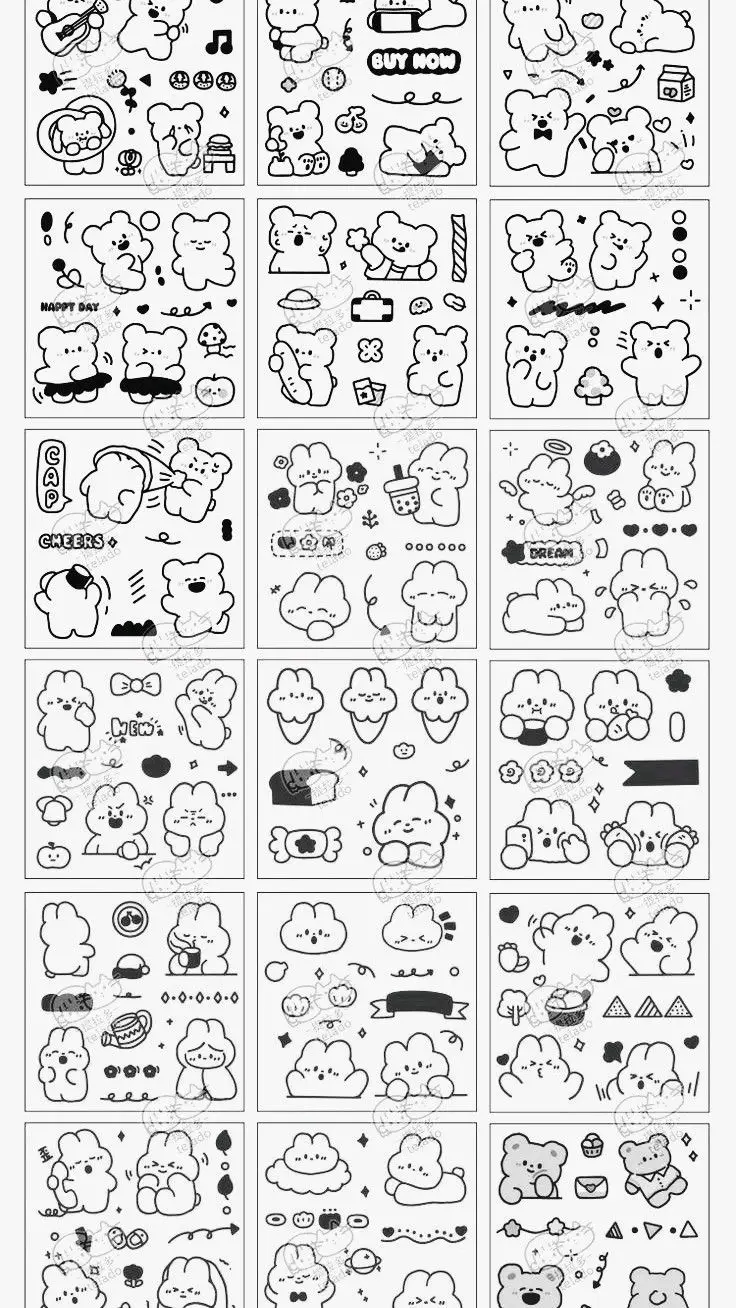 Sticker Hình Tranh Tô Màu Cute Dành Cho Bé 37