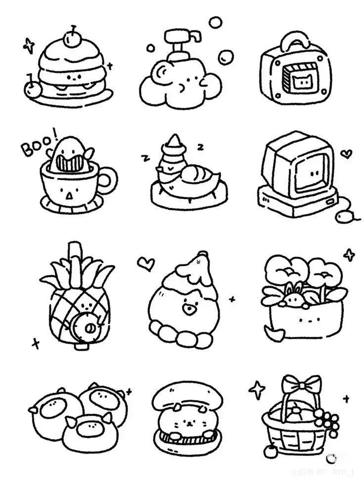 Sticker Tranh Tô Màu Đồ Ăn Vặt Cute: 50 Mẫu Hình Đáng Yêu 6