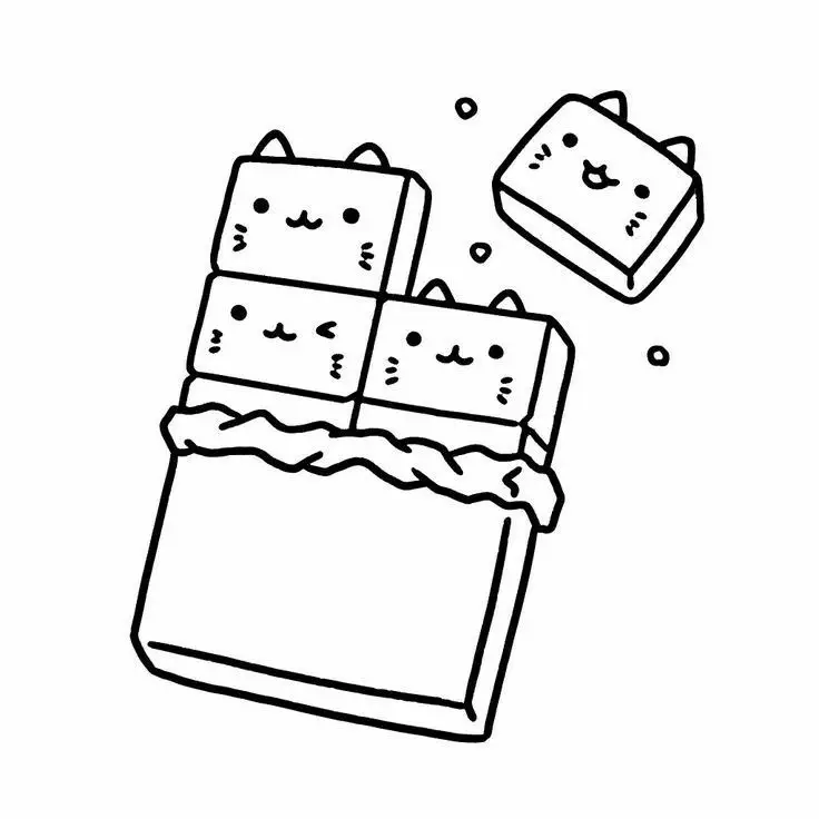 Sticker Tranh Tô Màu Đồ Ăn Vặt Cute: 50 Mẫu Hình Đáng Yêu 27