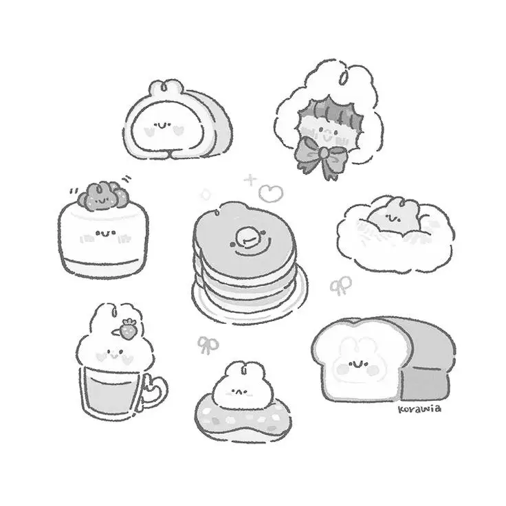 Sticker Tranh Tô Màu Đồ Ăn Vặt Cute: 50 Mẫu Hình Đáng Yêu 29