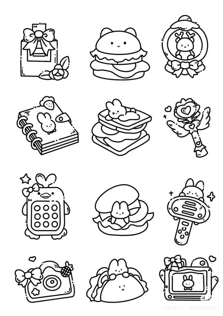 Sticker Tranh Tô Màu Đồ Ăn Vặt Cute: 50 Mẫu Hình Đáng Yêu 30