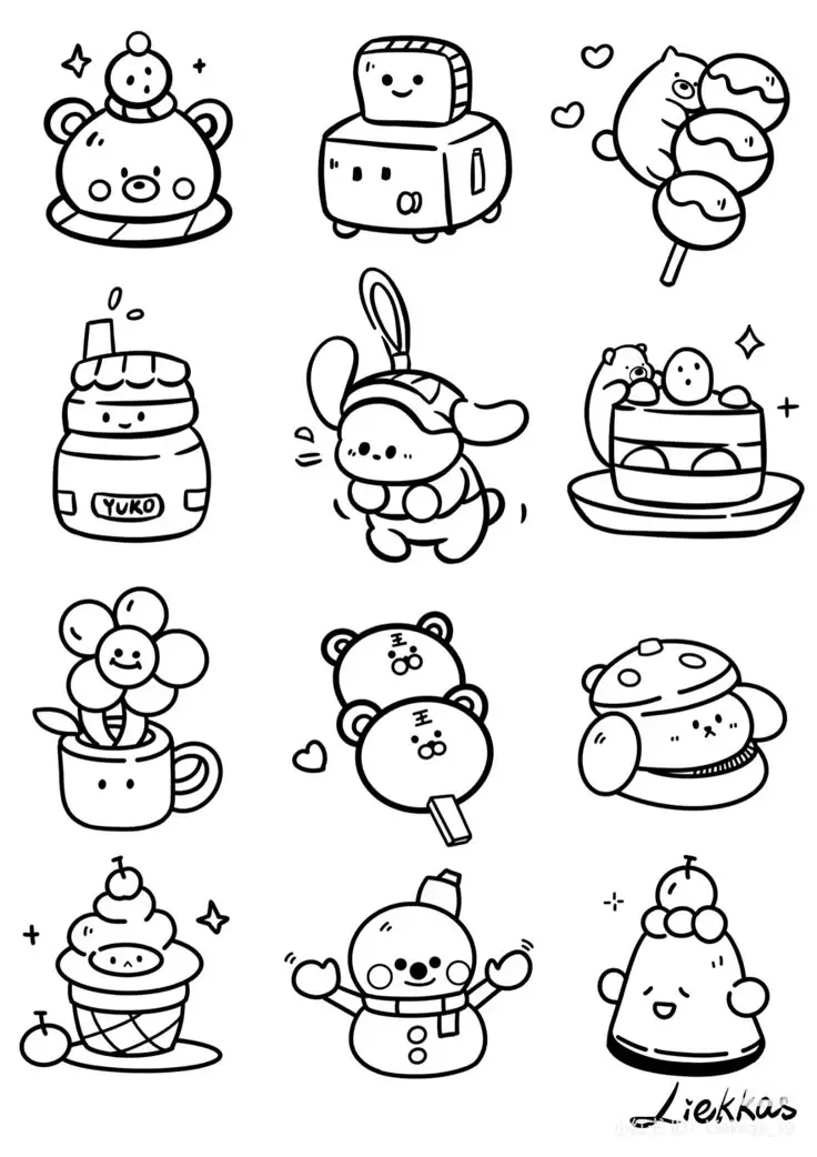 Sticker Tranh Tô Màu Đồ Ăn Vặt Cute: 50 Mẫu Hình Đáng Yêu 32