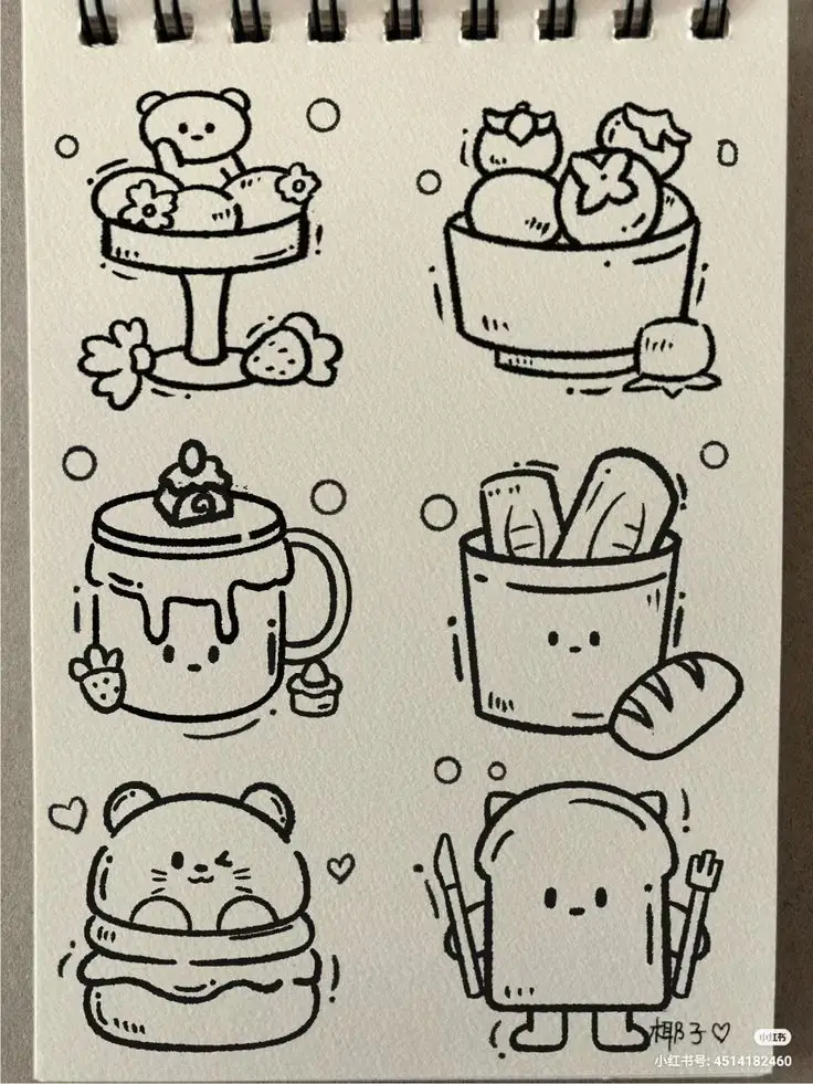 Sticker Tranh Tô Màu Đồ Ăn Vặt Cute: 50 Mẫu Hình Đáng Yêu 36