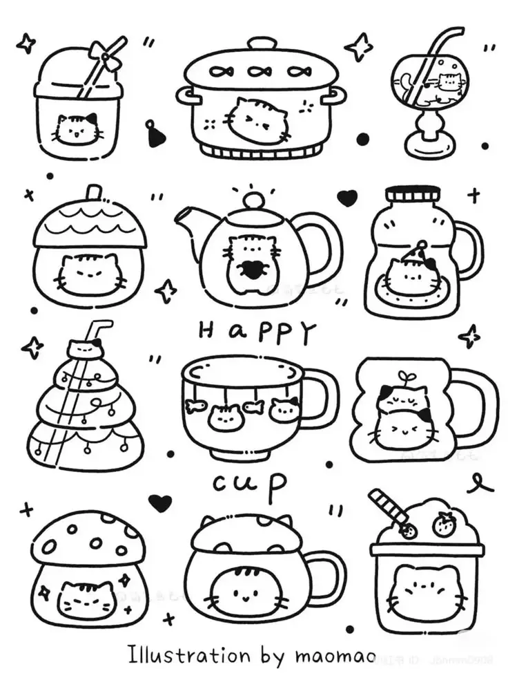 Sticker Tranh Tô Màu Đồ Ăn Vặt Cute: 50 Mẫu Hình Đáng Yêu 47