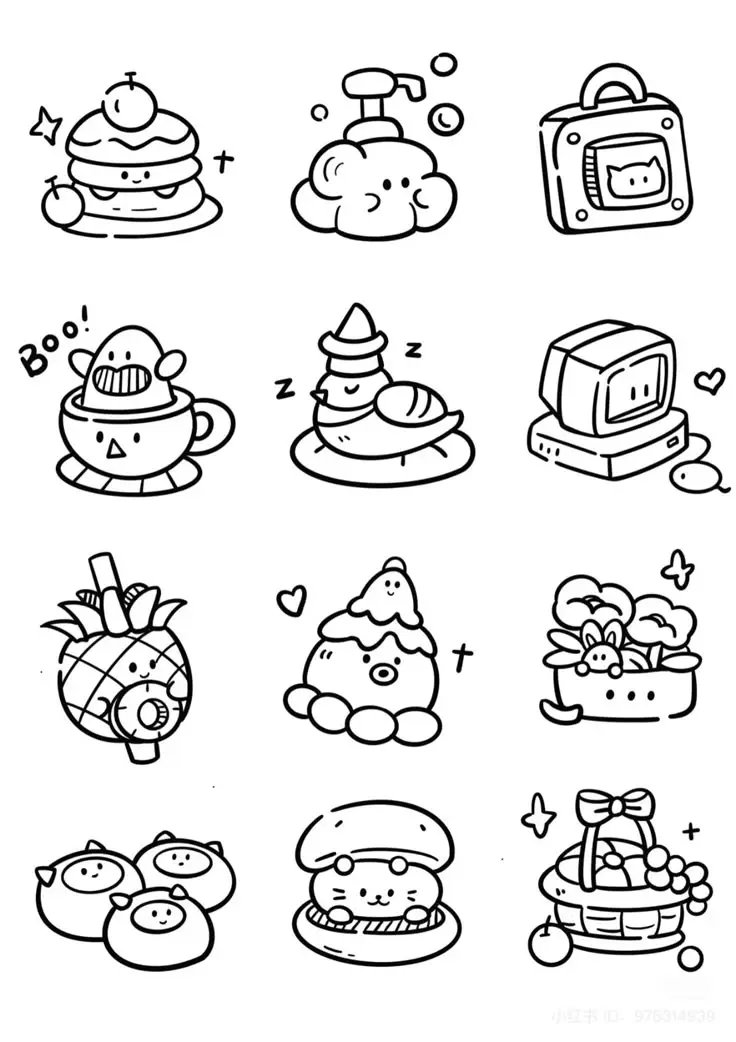 Sticker Tranh Tô Màu Đồ Ăn Vặt Cute: 50 Mẫu Hình Đáng Yêu 48