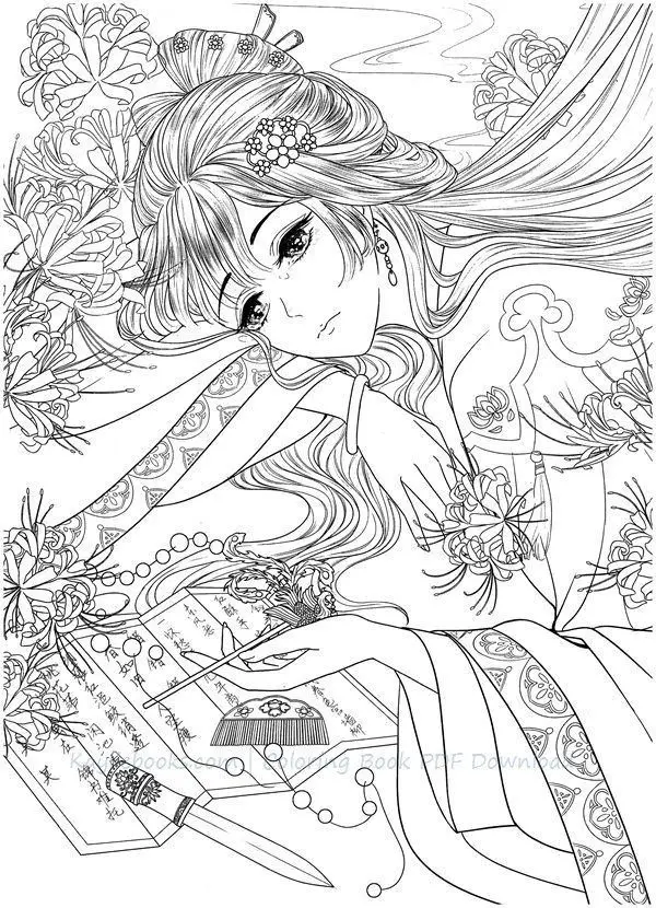 Tô màu anime cổ trang – Khám phá thế giới kỳ diệu 32