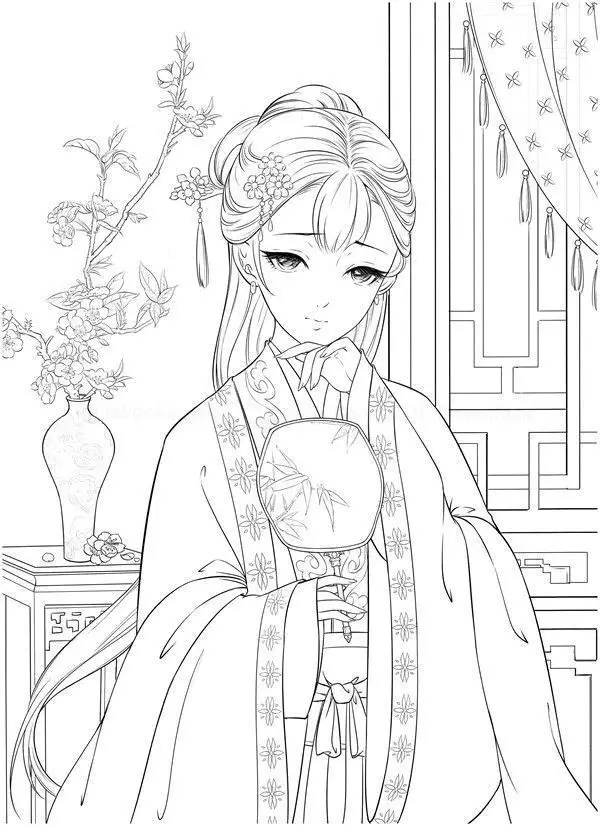 Tô màu anime cổ trang – Khám phá thế giới kỳ diệu 35