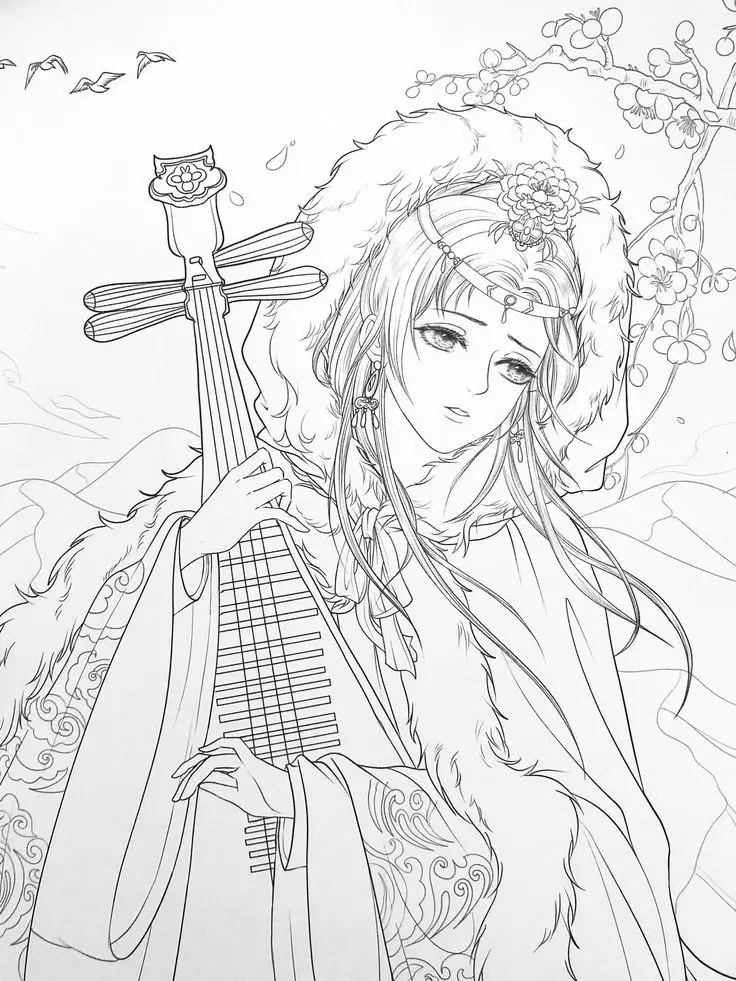 Tô màu anime cổ trang – Khám phá thế giới kỳ diệu 36