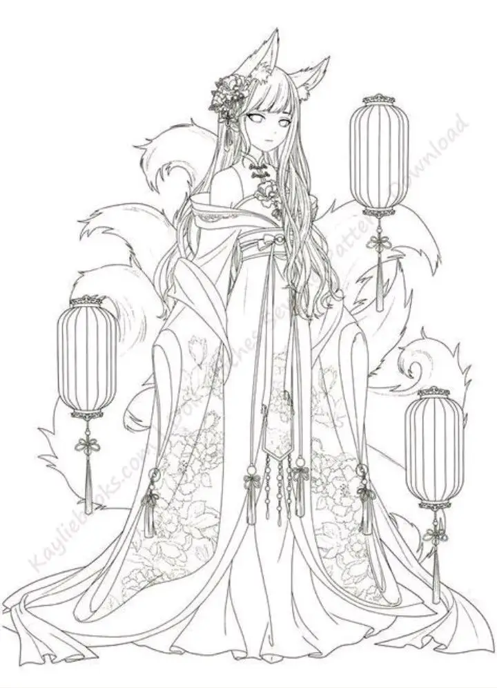 Tô màu anime hồ ly – Nghệ thuật và giải trí 23