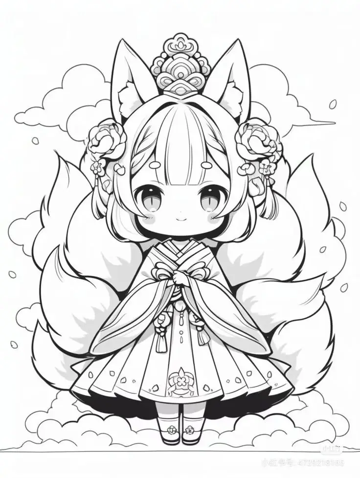 Tô màu anime hồ ly – Nghệ thuật và giải trí 56