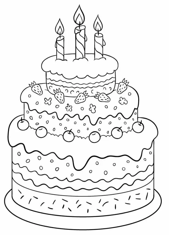 Tô Màu Bánh Sinh Nhật - Bộ Sưu Tập Hình Ảnh Ngọt Ngào 1