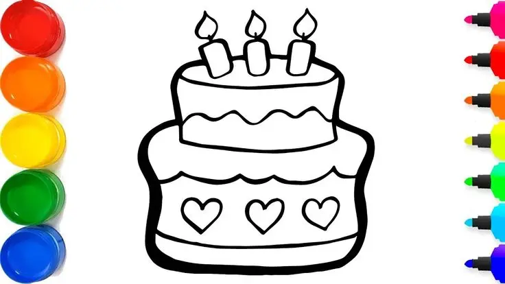 Tô Màu Bánh Sinh Nhật - Bộ Sưu Tập Hình Ảnh Ngọt Ngào 10