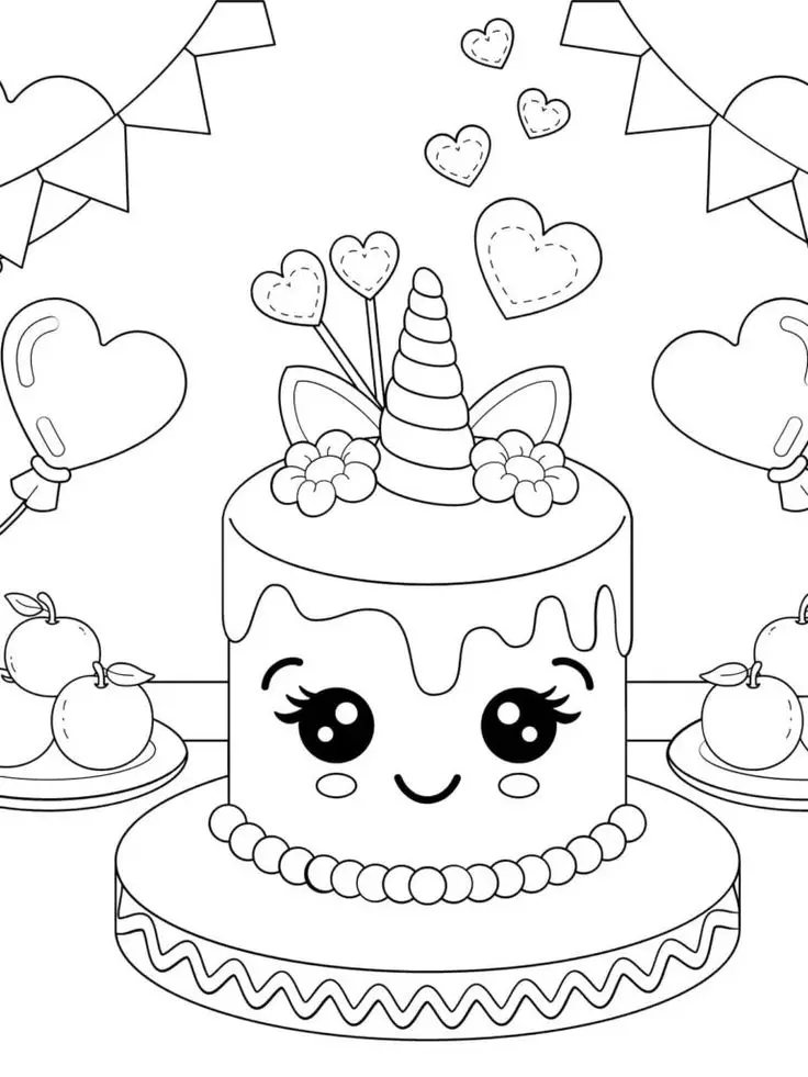 Tô Màu Bánh Sinh Nhật - Bộ Sưu Tập Hình Ảnh Ngọt Ngào 21