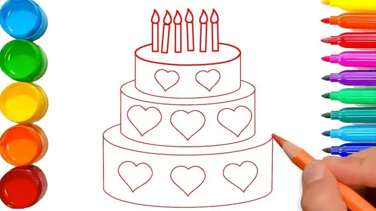 Tô Màu Bánh Sinh Nhật - Bộ Sưu Tập Hình Ảnh Ngọt Ngào 31